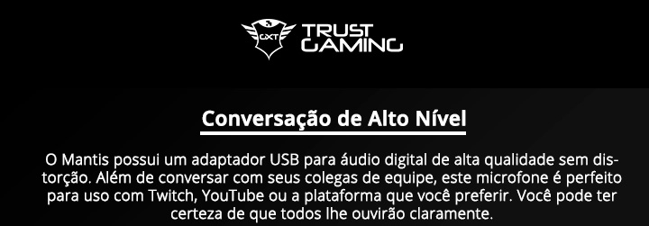  Microfone Streaming GXT 232 Mantis USB Trust, com tripé para fluxos no YouTube, Twitch e Facebook, PC e Laptop - 22656 