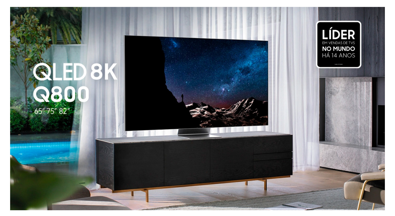 Smart TV 8K QLED 75 Samsung 75Q800TA - Wi-Fi Bluetooth HDR 4 HDMI 2 USB