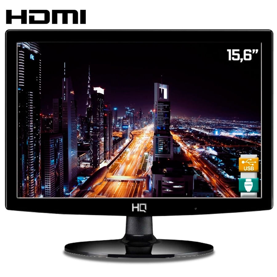 Monitor HQ, LED HD 15.6 Widescreen, HDMI, 60Hz, Vesa - 16HQ-LED