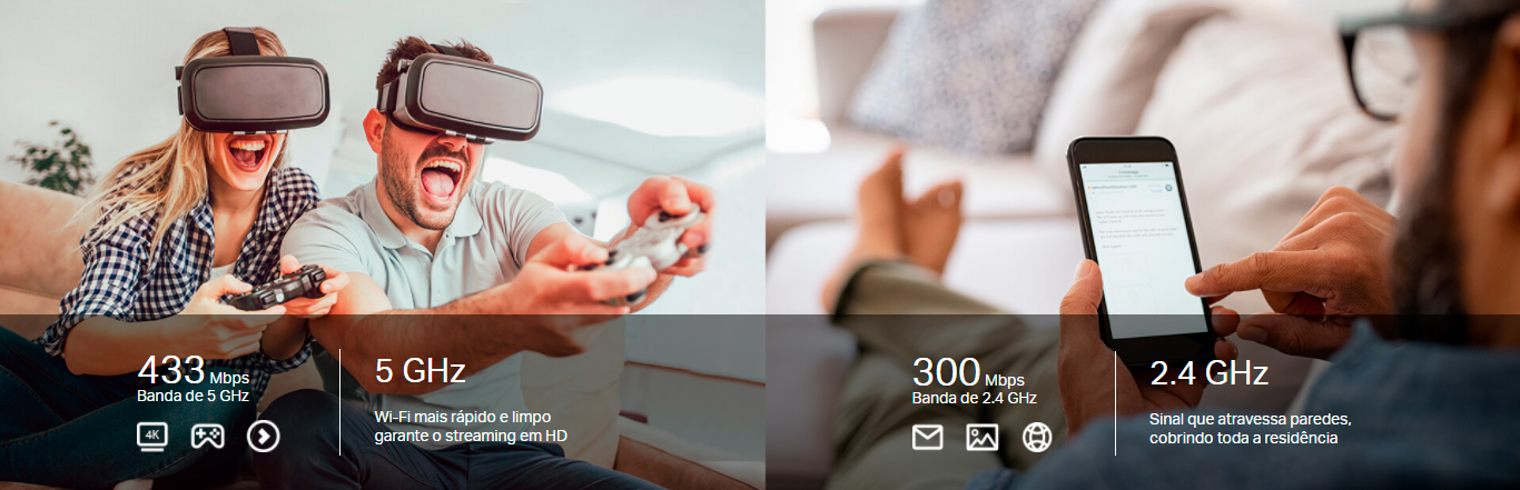 Roteador Wi-Fi TP-Link Archer C21 AC750 4 Antenas Dual Band 433Mbps