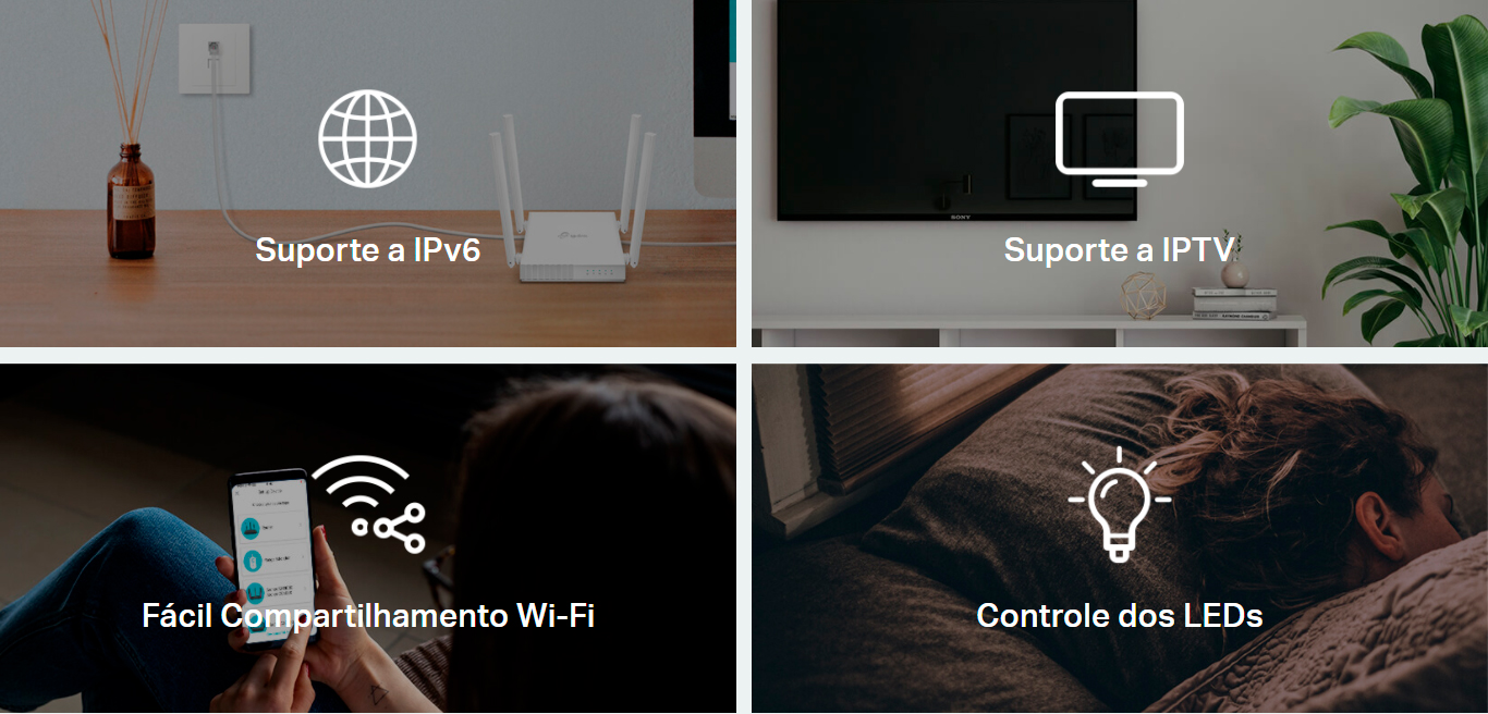 Roteador Wi-Fi TP-Link Archer C21 AC750 4 Antenas Dual Band 433Mbps