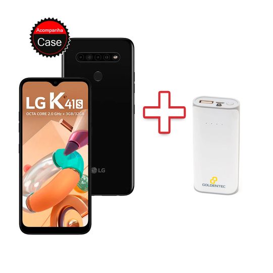 Smartphone-LG-K41S-com-Carregador-Portatil-Power-Bank-4400mAh-Goldentec