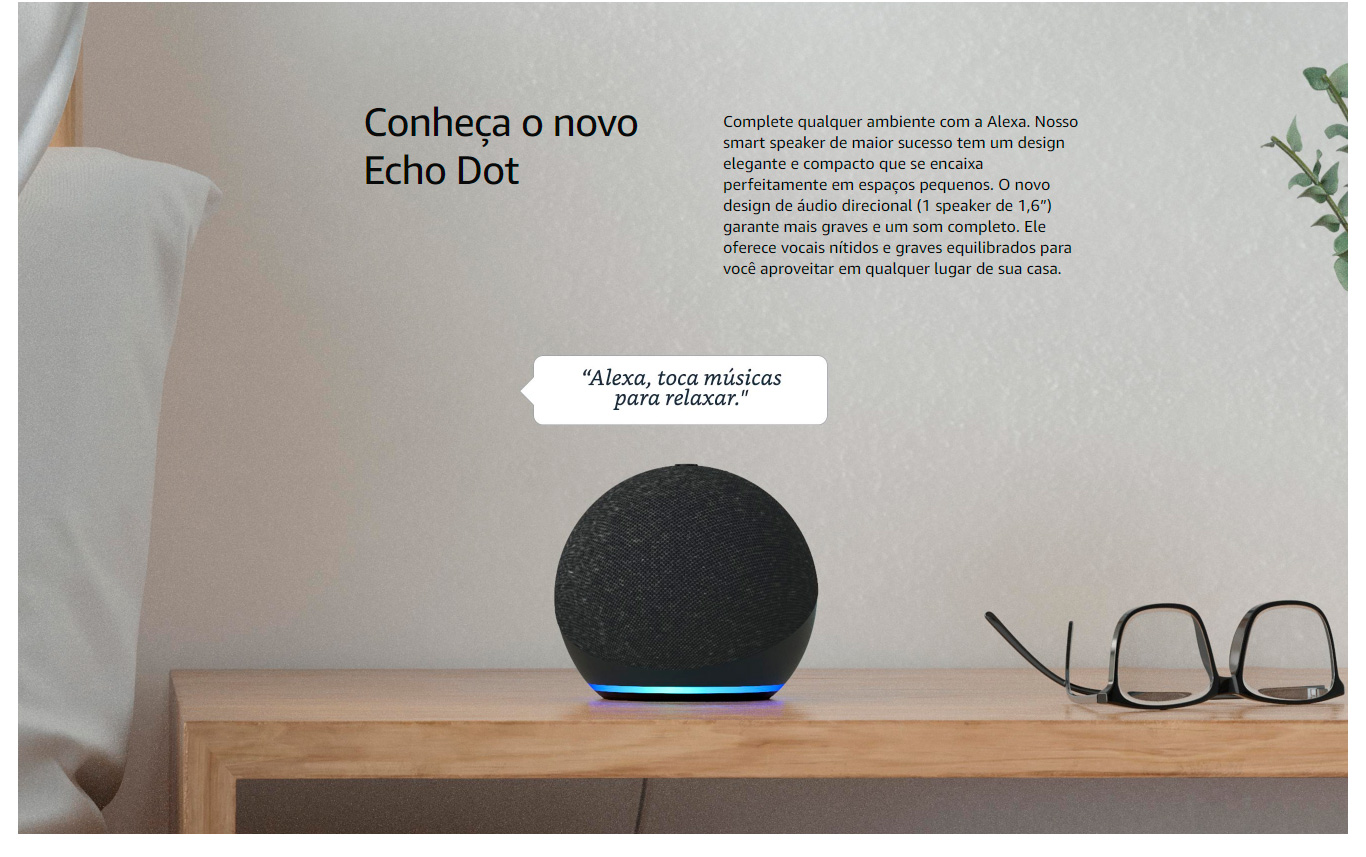 Kit  Echo Dot 4ª Geração+ Lâmpada LED Inteligente WiFi - Ibyte
