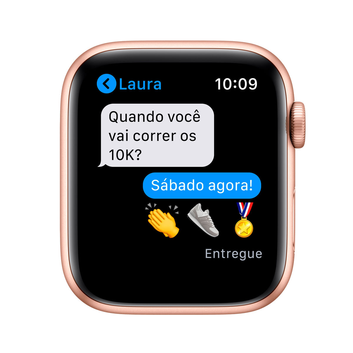 Apple Watch Series 6 Dourado com Pulseira Esportiva Rosa lojaibyte