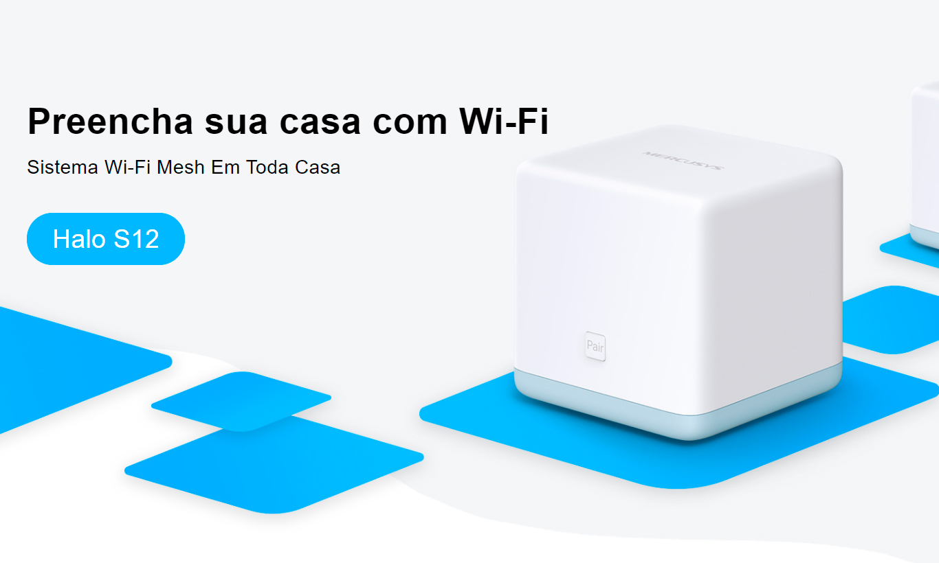 Roteador Wi-Fi Mercusys Halo S12 Kit c/2 Mesh  AC1200