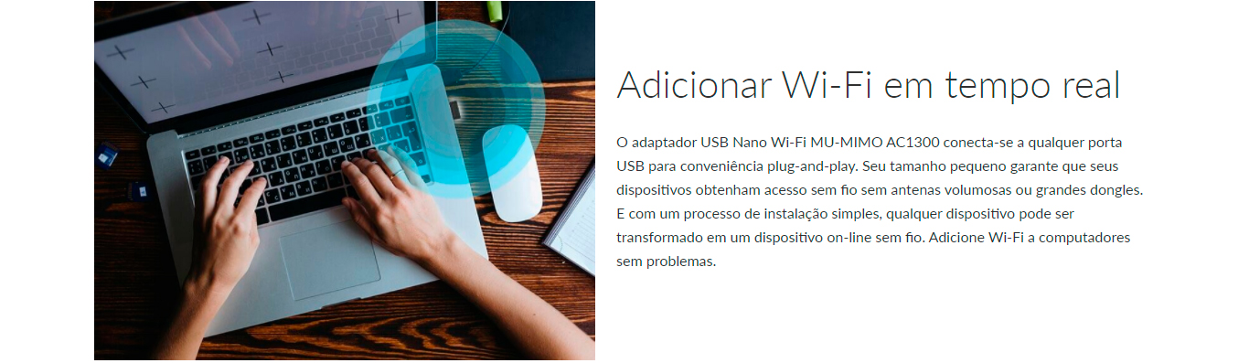 Adaptador Wi-Fi D-Link USB  AC1300 1300Mbps MU-MIMO Nano Dual Band- DWA-181