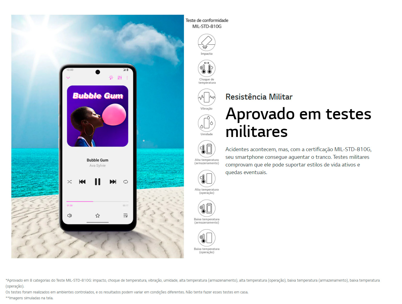 Smartphone LG K62+ 128GB 4GB RAM Tela de 6.59 Câmera Quadrupla Traseira 48MP + 5MP + 5MP + 2MP Frontal de 13MP Bateria 4000 mAh Branco