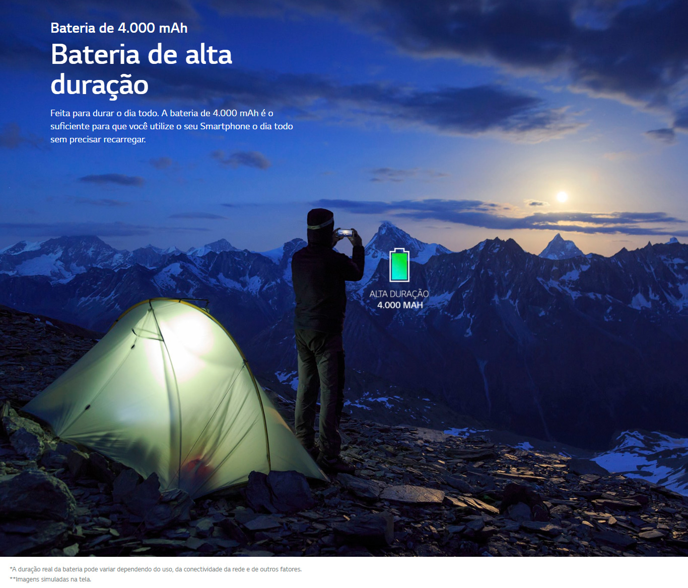 Smartphone LG K62+ 128GB 4GB RAM Tela de 6.59 Câmera Quadrupla Traseira 48MP + 5MP + 5MP + 2MP Frontal de 13MP Bateria 4000 mAh Branco