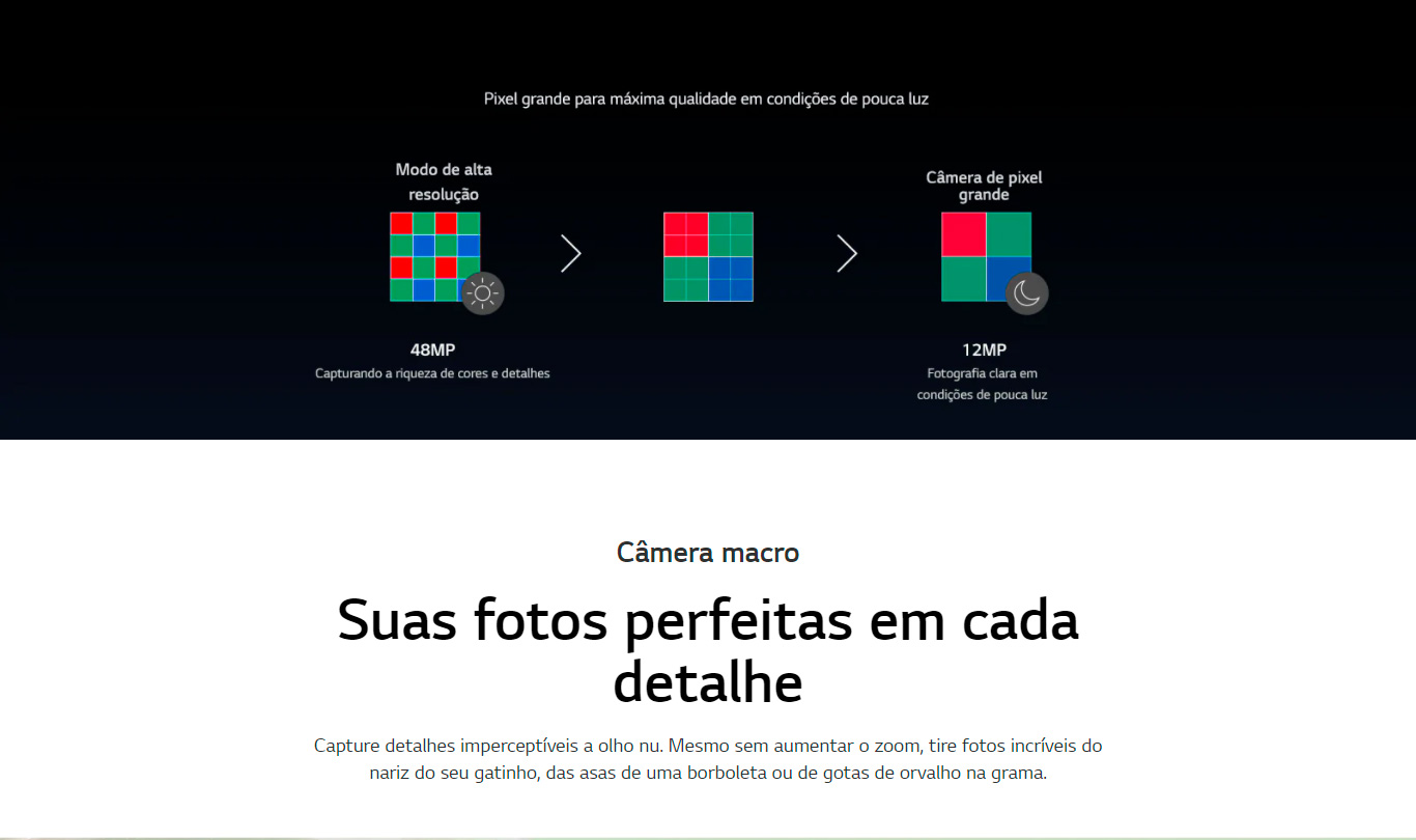 Smartphone LG K62+ 128GB 4GB RAM Tela de 6.59 Câmera Quadrupla Traseira 48MP + 5MP + 5MP + 2MP Frontal de 13MP Bateria 4000 mAh Branco