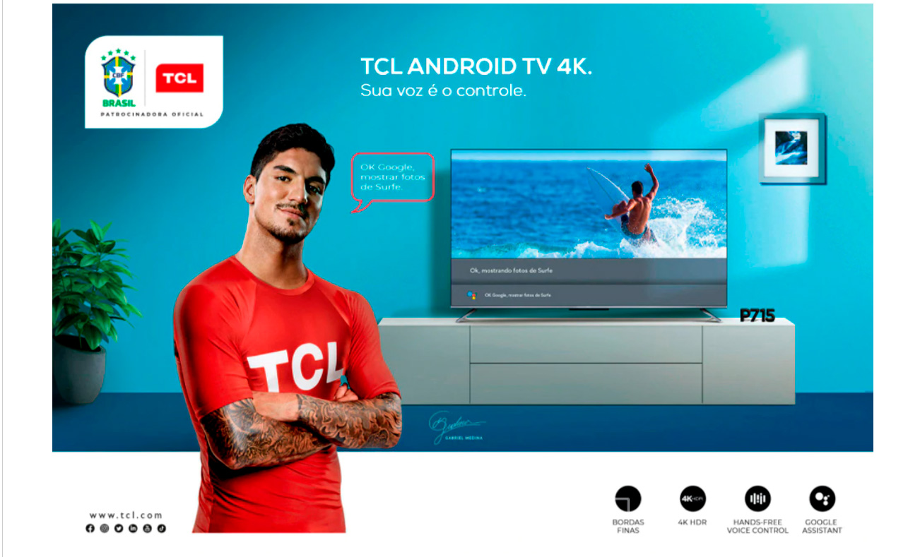 Smart TV 4K UHD LED 65 TCL 65P715 Android Wi-Fi - Bluetooth 3 HDMI 2 USB