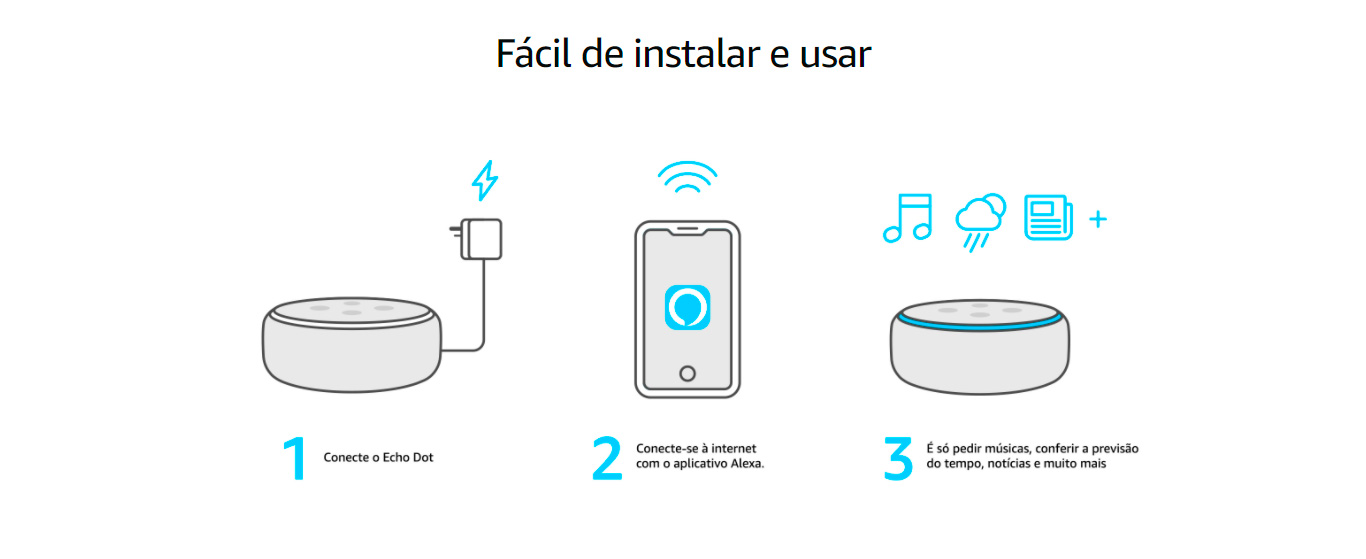 Echo Dot 3ª Geração Smart Speaker com Alexa - Preto - Ibyte