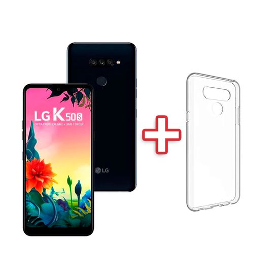 Smartphone-LG-K50S-32GB-13MP-Tela-6.5--Preto-com-Case-e-Pelicula
