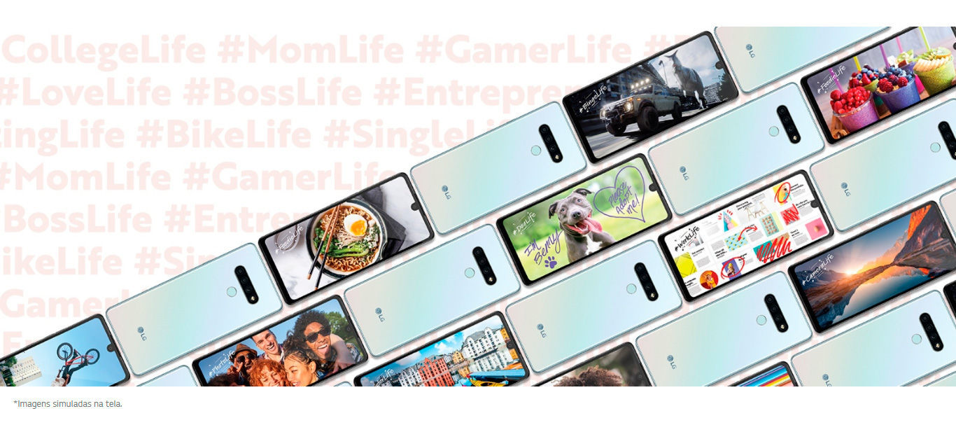 Smartphone LG K71 128GB 4GB RAM Tela 6.8 Câmera Tripla Traseira 48MP + 5MP + 5MP Frontal de 32MP Bateria de 4000mAh Titânio