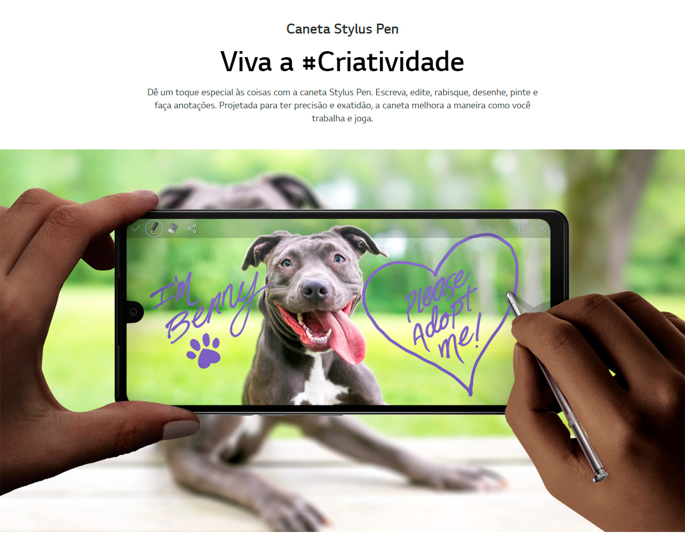 Smartphone LG K71 128GB 4GB RAM Tela 6.8 Câmera Tripla Traseira 48MP + 5MP + 5MP Frontal de 32MP Bateria de 4000mAh Titânio