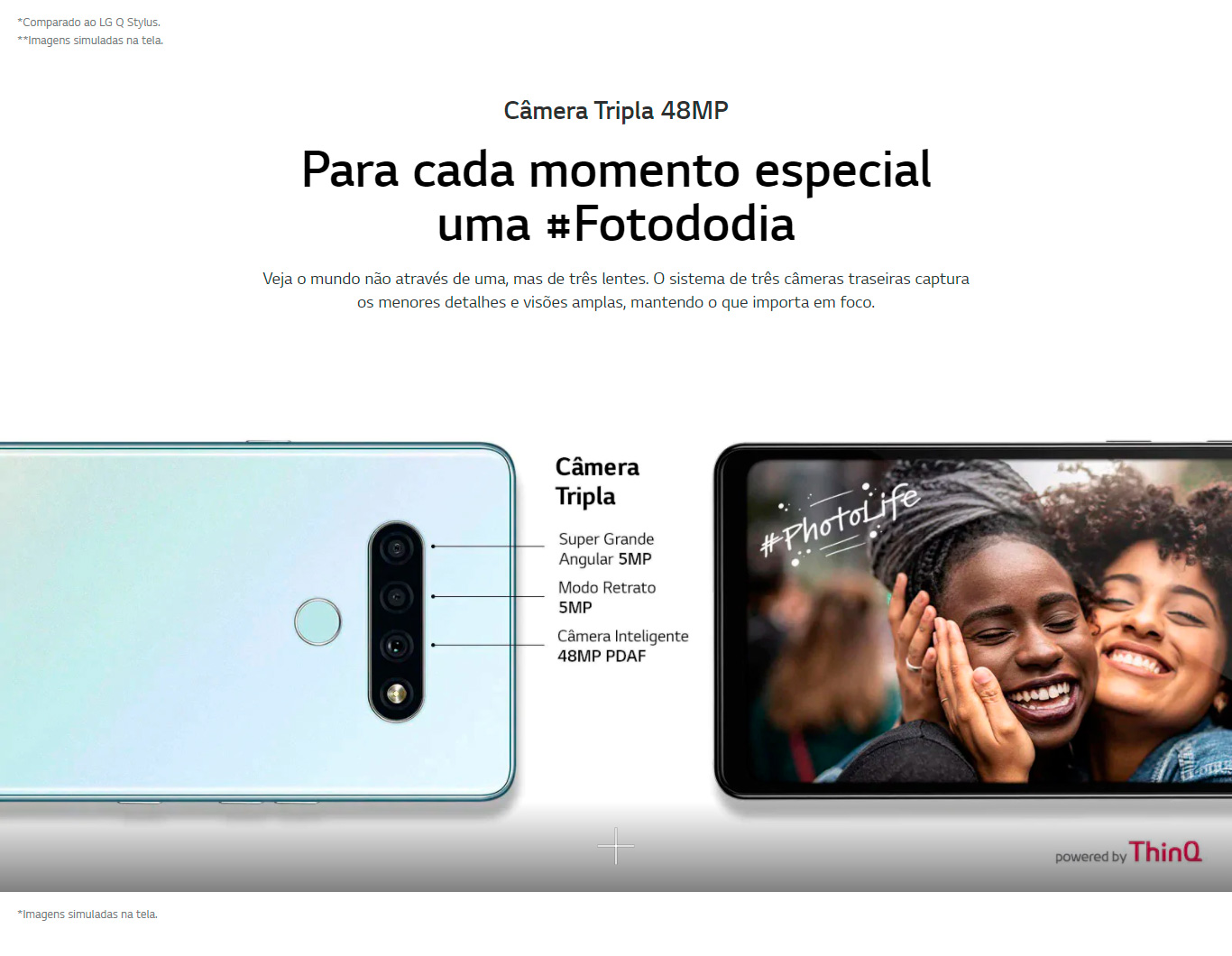 Smartphone LG K71 128GB 4GB RAM Tela 6.8 Câmera Tripla Traseira 48MP + 5MP + 5MP Frontal de 32MP Bateria de 4000mAh Titânio