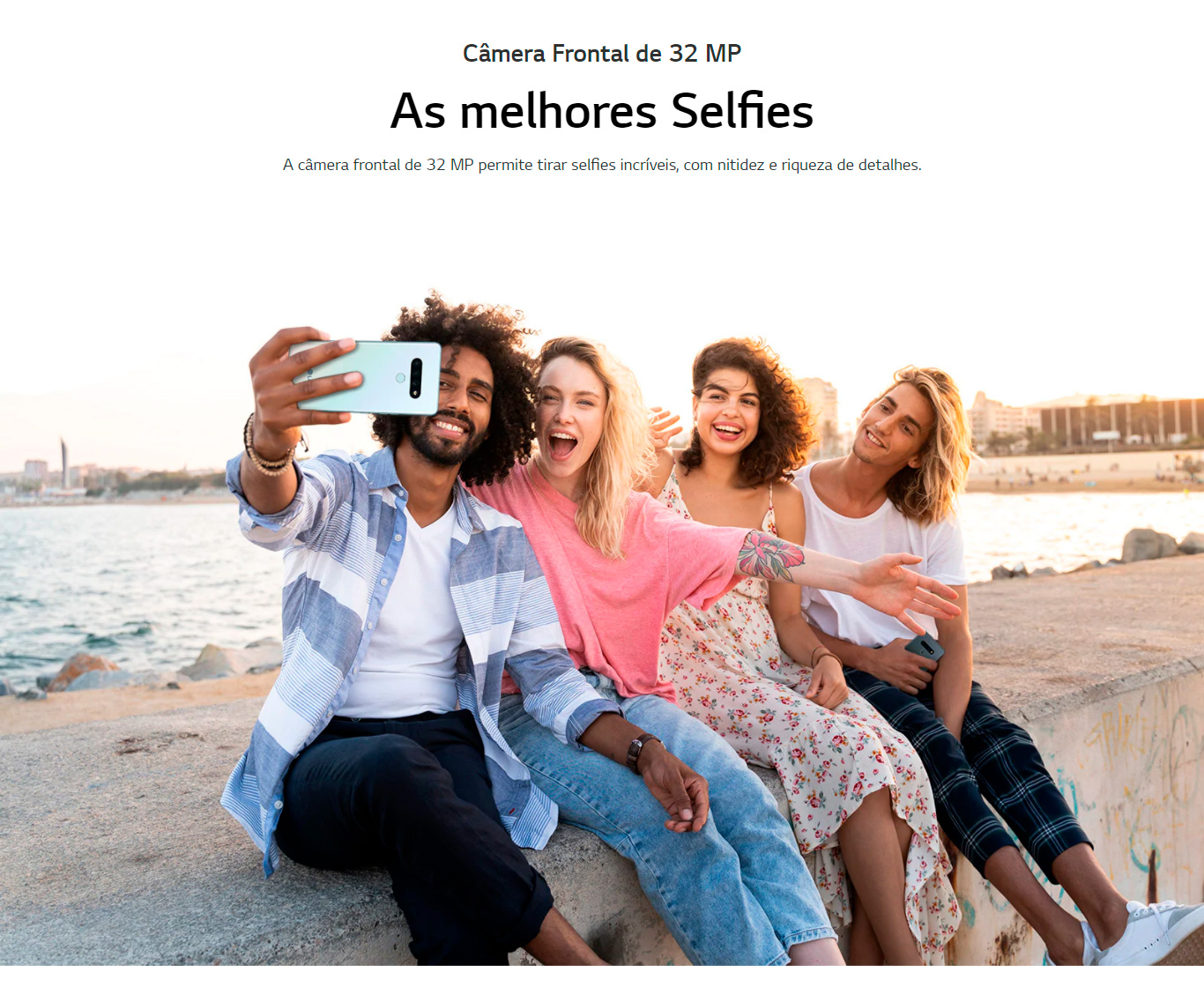 Smartphone LG K71 128GB 4GB RAM Tela 6.8 Câmera Tripla Traseira 48MP + 5MP + 5MP Frontal de 32MP Bateria de 4000mAh Titânio