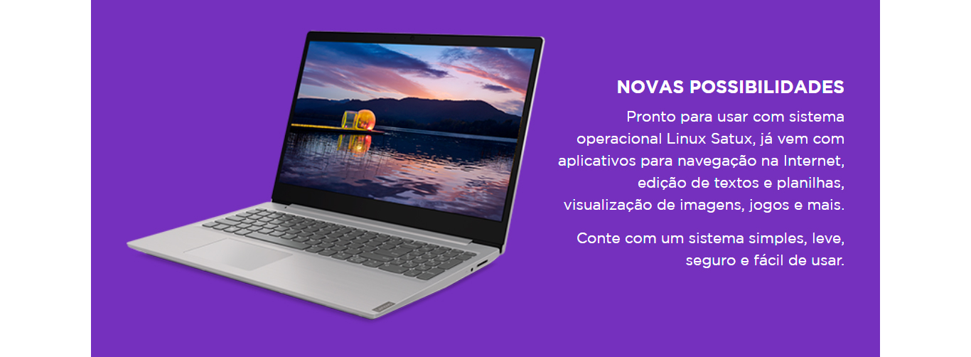 Notebook Lenovo Ultrafino Ideapad S145 Intel Core i3-8130U 4GB 1TB 15,6 HD Linux , Prata- 81XMS00000