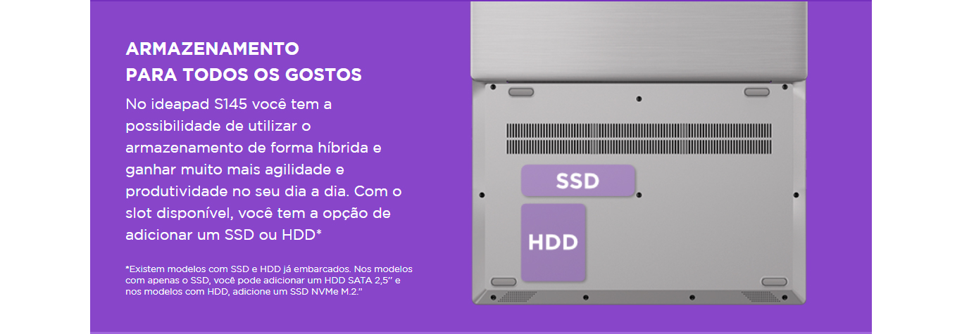 Notebook Lenovo Ultrafino Ideapad S145 Intel Core i3-8130U 4GB 1TB 15,6 HD Linux , Prata- 81XMS00000 
