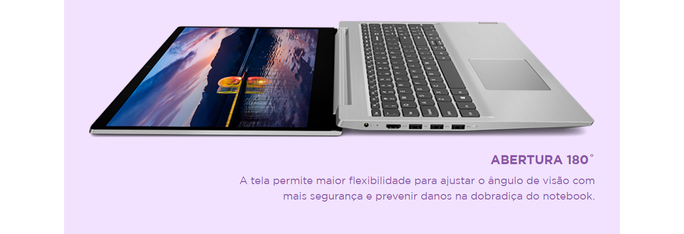Notebook Lenovo Ultrafino Ideapad S145 Intel Core i3-8130U 4GB 1TB 15,6 HD Linux , Prata- 81XMS00000