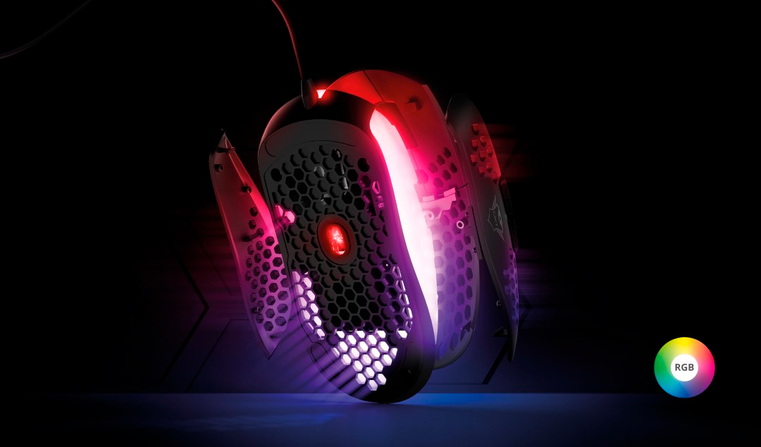 Mouse Gamer Trust GXT 960 Graphin RGB 10.000DPI 6 Botões Ultra Leve, Preto - T23758