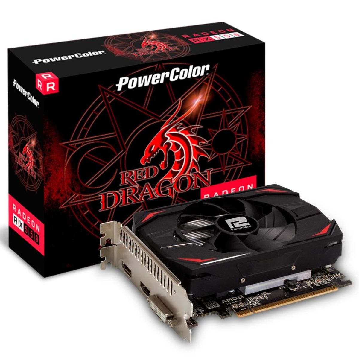 Placa de Vídeo PowerColor, Radeon, RX 550 Red Dragon, 4GB, DDR5, 128Bit ...