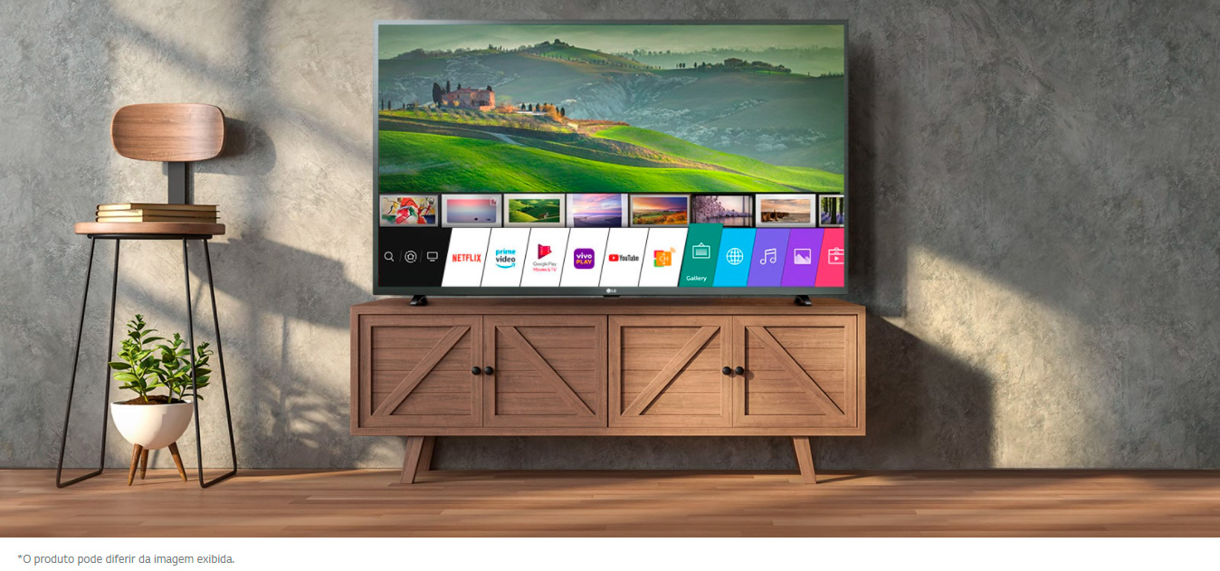  Smart TV LED 43 Full HD LG 43LM6300PSB ThinQ AI Quad Core, Bluetooth 3 HDMI 2 USB Wi-Fi