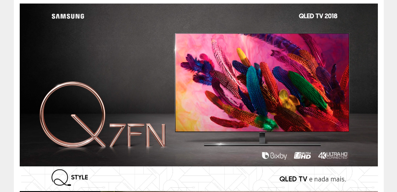 Smart TV QLED 75 Samsung QN75Q7FNAGXZD Ultra HD 4k Wi-Fi Prata