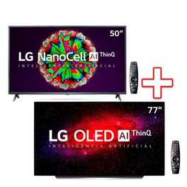 Smart-TV-50---UHD-4K-LG-NanoCell-ThinQ-AI-50NANO79---Smart-TV-LG-77---4K-OLED-WiFi-Bluetooth-HDR-Google-Assistente-Alexa-OLED77CXPSA