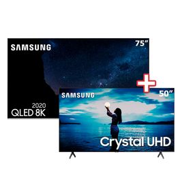 Smart-TV-8K-QLED-75”-Samsung-75Q800TA-Wi-Fi-Bluetooth-HDR---Smart-TV-50--Crystal-UHD-TU7020-4K-2020-Samsung-Wi-Fi-Bluetooth