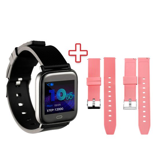 Smartwatch-Goldentec-Preto---Pulseira-para-Smartwatch-Goldentec-Rosa