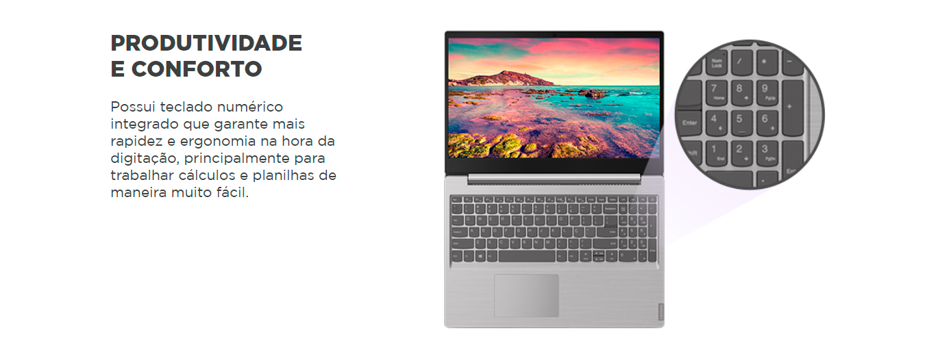 Notebook Lenovo S145 Ryzen 7-3700U 8GB 512GB SSD RX Vega 10 15,6 Full HD Windows 10 Home, Prata -81V70009BR