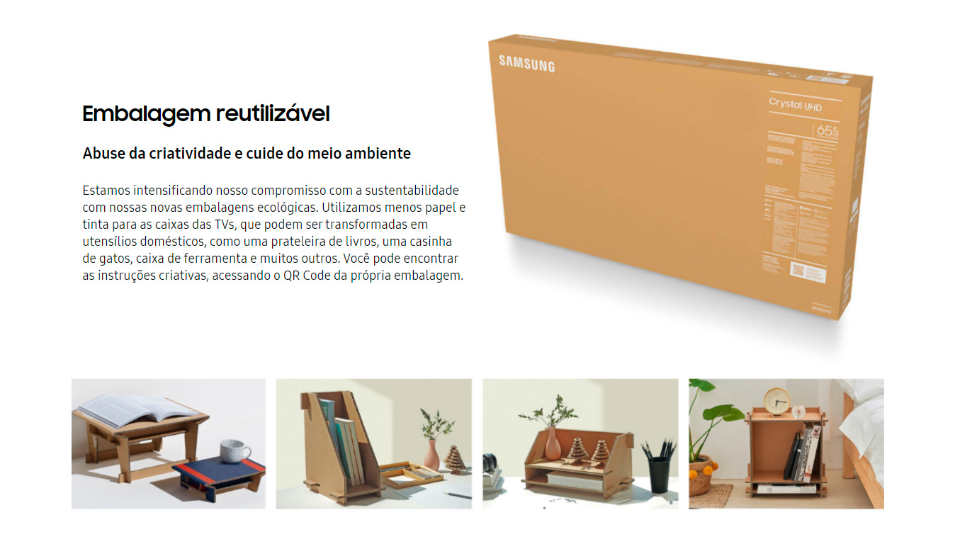 Smart TV Samsung 55 UHD 4K 55AU7700, Processador Crystal 4K, Tela sem limites, Visual Livre de Cabos, Alexa built in, Controle Único