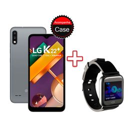 Kit-Smartphone-LG-K22--64GB-3GB-RAM-Tela-6.2--Camera-Dupla-Titan----Smartwatch-Goldentec-Preto