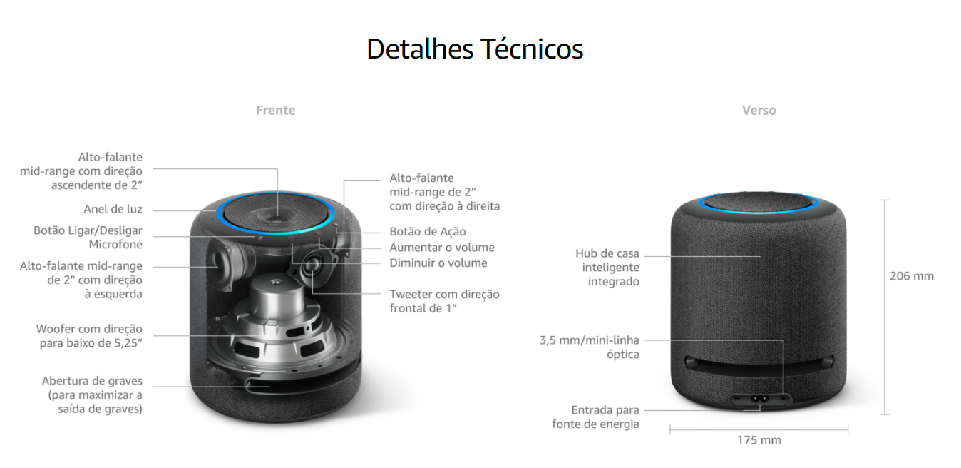 Echo Studio - Smart Speaker com áudio de alta fidelidade e Alexa - Amazon