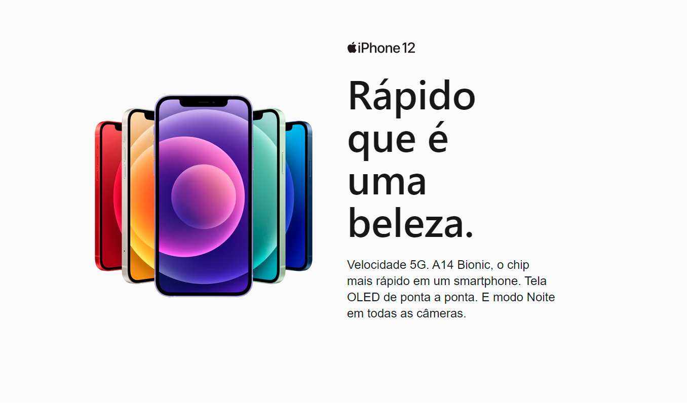iPhone 12 Apple Roxo 128GB Desbloqueado - MJNP3BZ/A