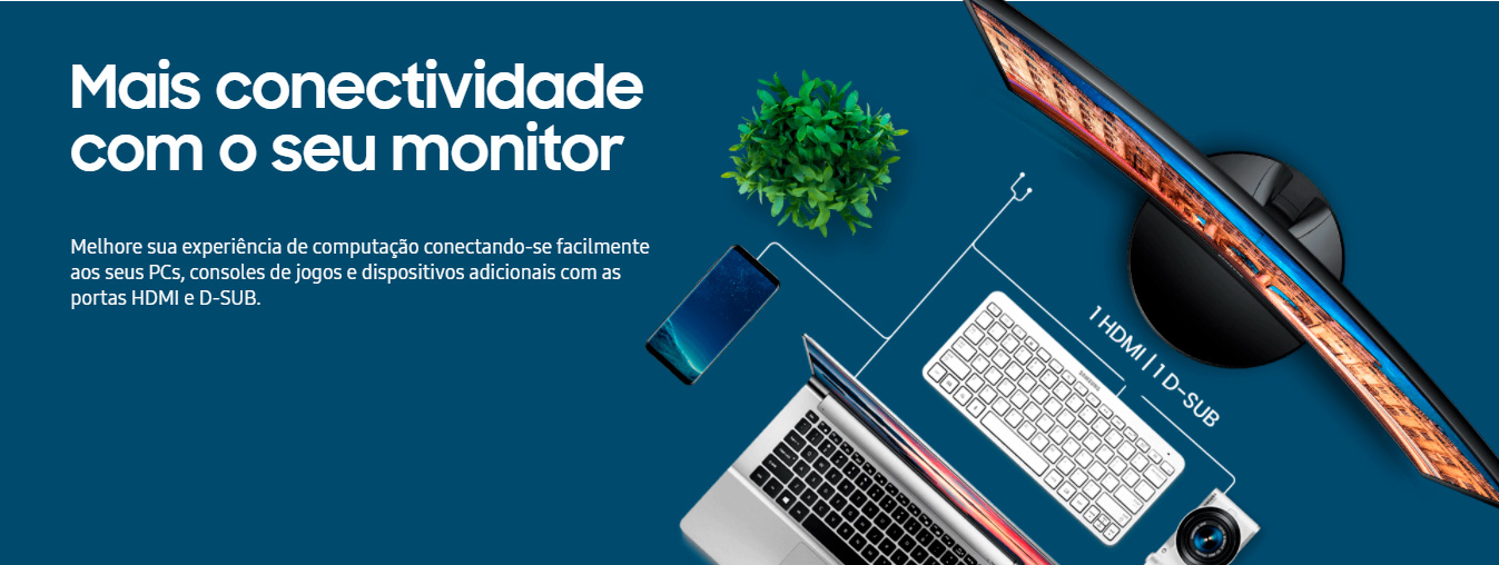 Monitor Samsung LED 24 Widescreen Curvo, Full HD, HDMI/VGA, FreeSync - LC24F390FHLMZ