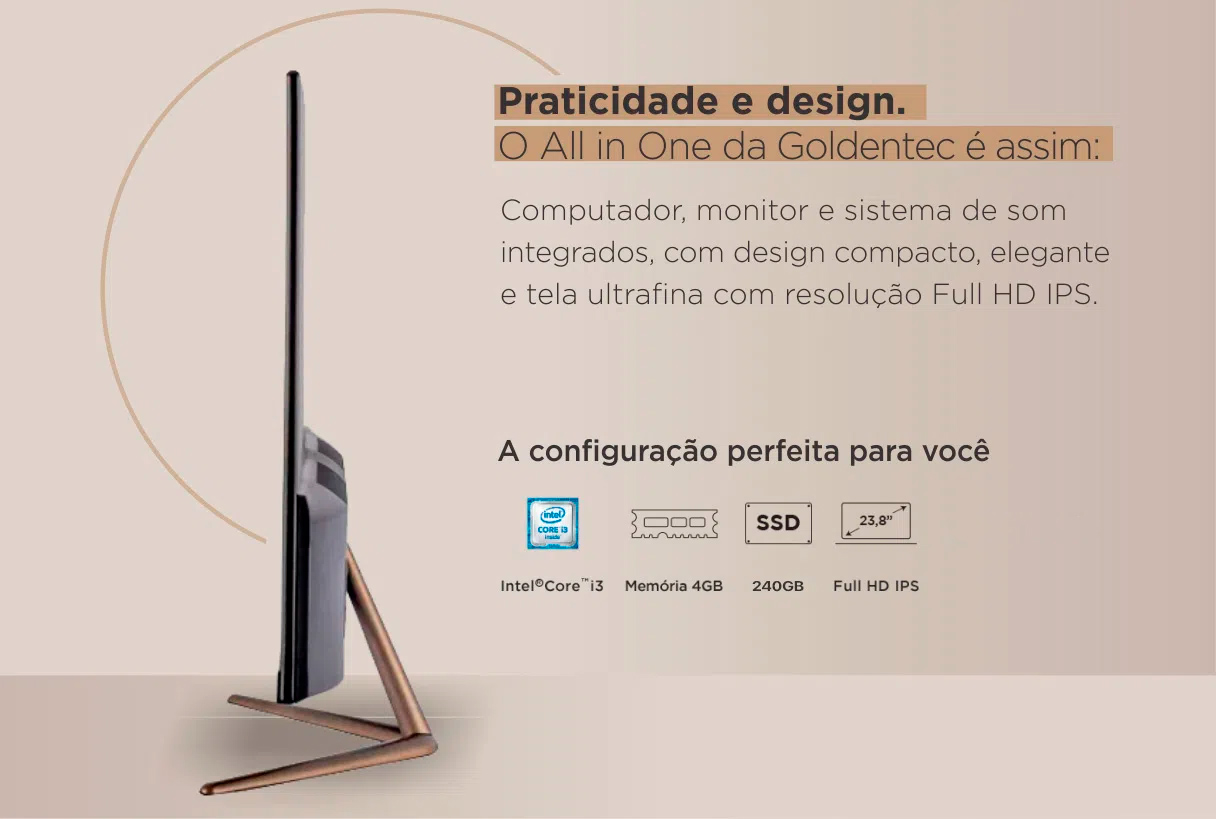 All in One Goldentec Core i3 com Linux