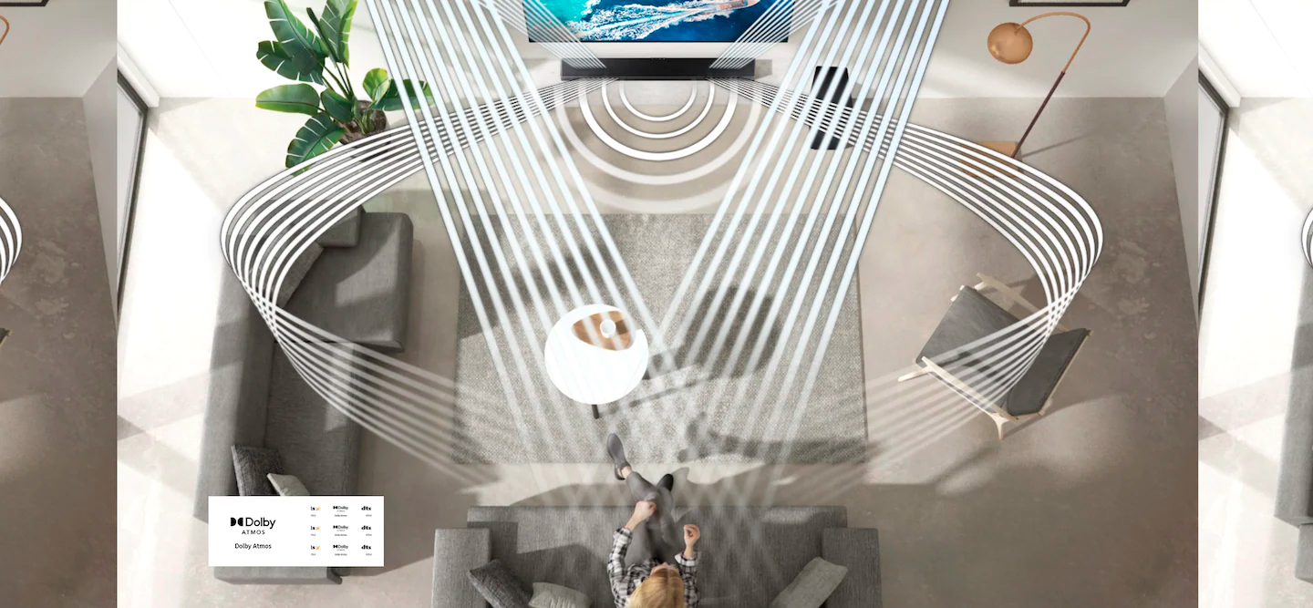 Soundbar Samsung  com 3.1.2 canais, Bluetooth, Subwoofer sem fio,Dolby Atmos e Acoustic Beam