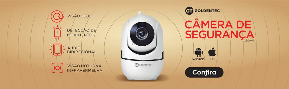 Câmera Wi-Fi HD GT 360° com Visão Noturna e App