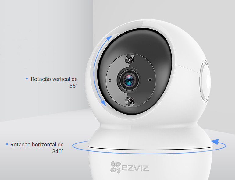 Câmera de Segurança Ezviz IP Wi-Fi Full HD 1080p, com detecção de movimento, Integração Alexa/Google Home - C6N