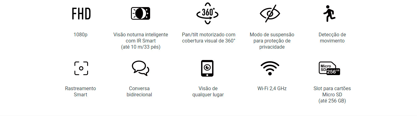 Câmera de Segurança Ezviz IP Wi-Fi Full HD 1080p, com detecção de movimento, Integração Alexa/Google Home - C6N