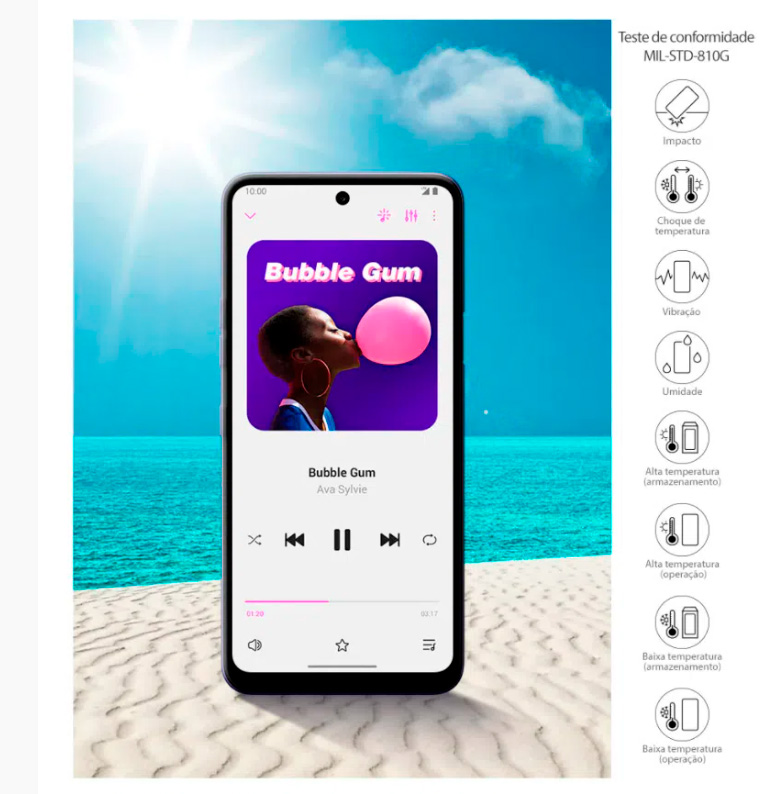 Smartphone LG K62 64GB 4GB RAM Tela de 6,59 Câmera Quádrupla Traseira 48MP + 5MP + 5MP + 2MP Frontal de 13MP Bateria 4000 mAh