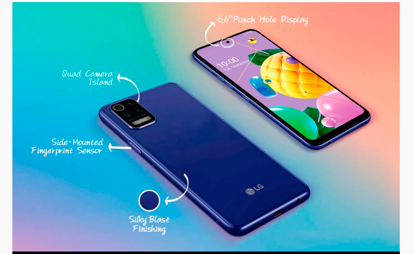 Smartphone LG K62 64GB 4GB RAM Tela de 6,59 Câmera Quádrupla Traseira 48MP + 5MP + 5MP + 2MP Frontal de 13MP Bateria 4000 mAh