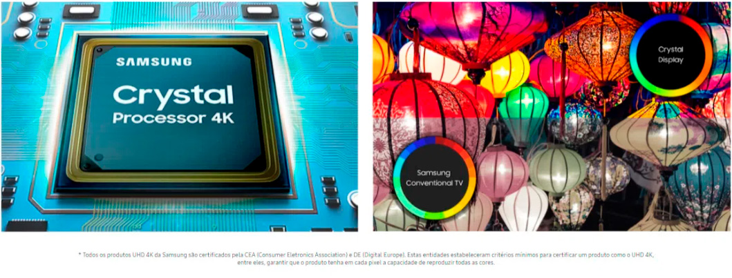 Smart TV 75 Crystal UHD TU7020 4K 2020 Samsung, 2 HDMI, 1 USB, Wi-Fi, Bluetooth