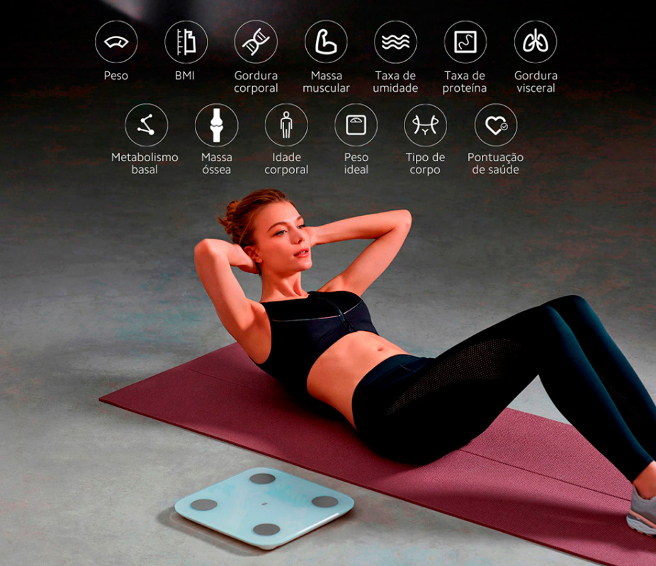 Balança Corporal Xiaomi Inteligente Mi Body XM379BRA Composition Scale 2, Bioimpedância, Bluetooth - Branco