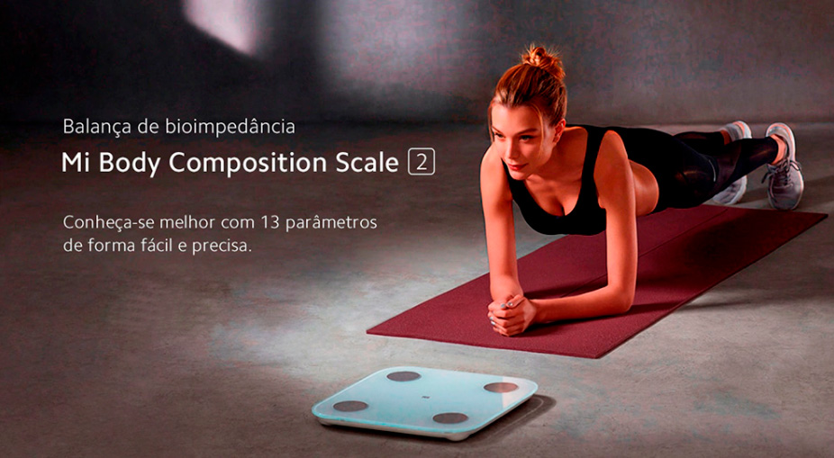 Balança Corporal Xiaomi Inteligente Mi Body XM379BRA Composition Scale 2, Bioimpedância, Bluetooth - Branco
