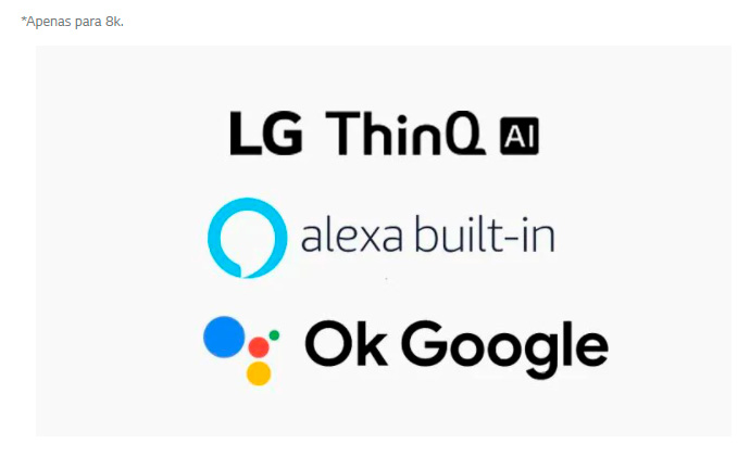 Smart TV LED 55 4K UHD LG 55UP7550 2021 WiFi Bluetooth HDR Inteligência Artificial ThinQ Smart Magic Google Alexa