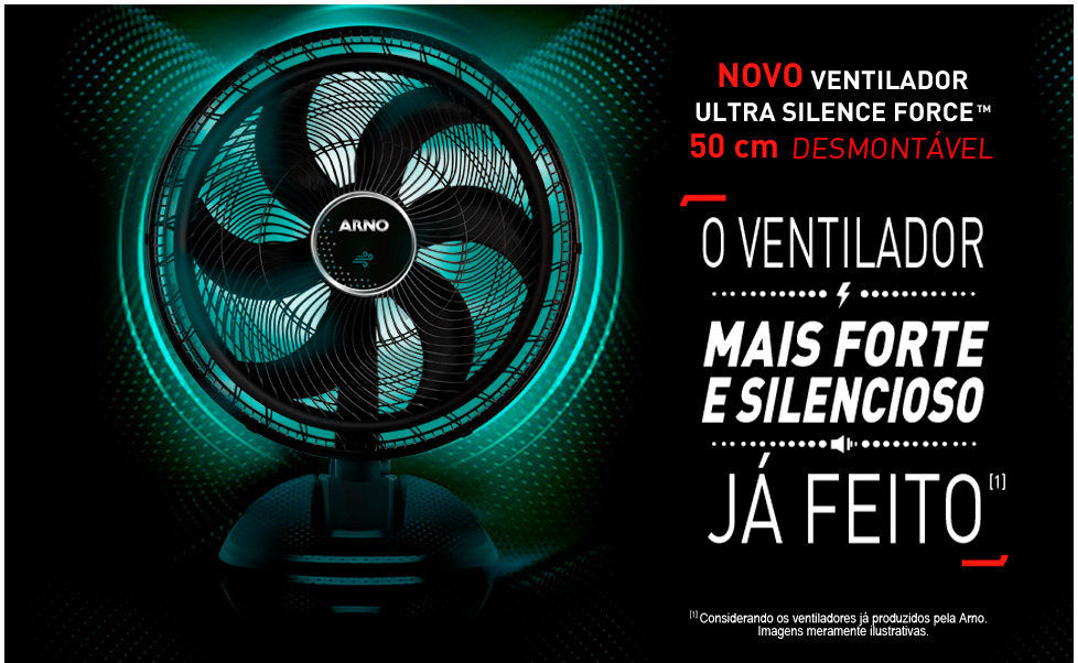 Ventilador de Mesa Arno Ultra Silence Force Desmontável  50cm 220V Preto - VD50