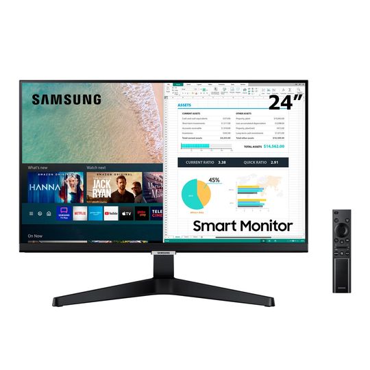 Monitor Smart FHD Samsung 24”, Plataforma Tizen™️, Tap View, HDMI, Bluetooth, HDR, Preto, Série M5 - LS24AM506NLMZD