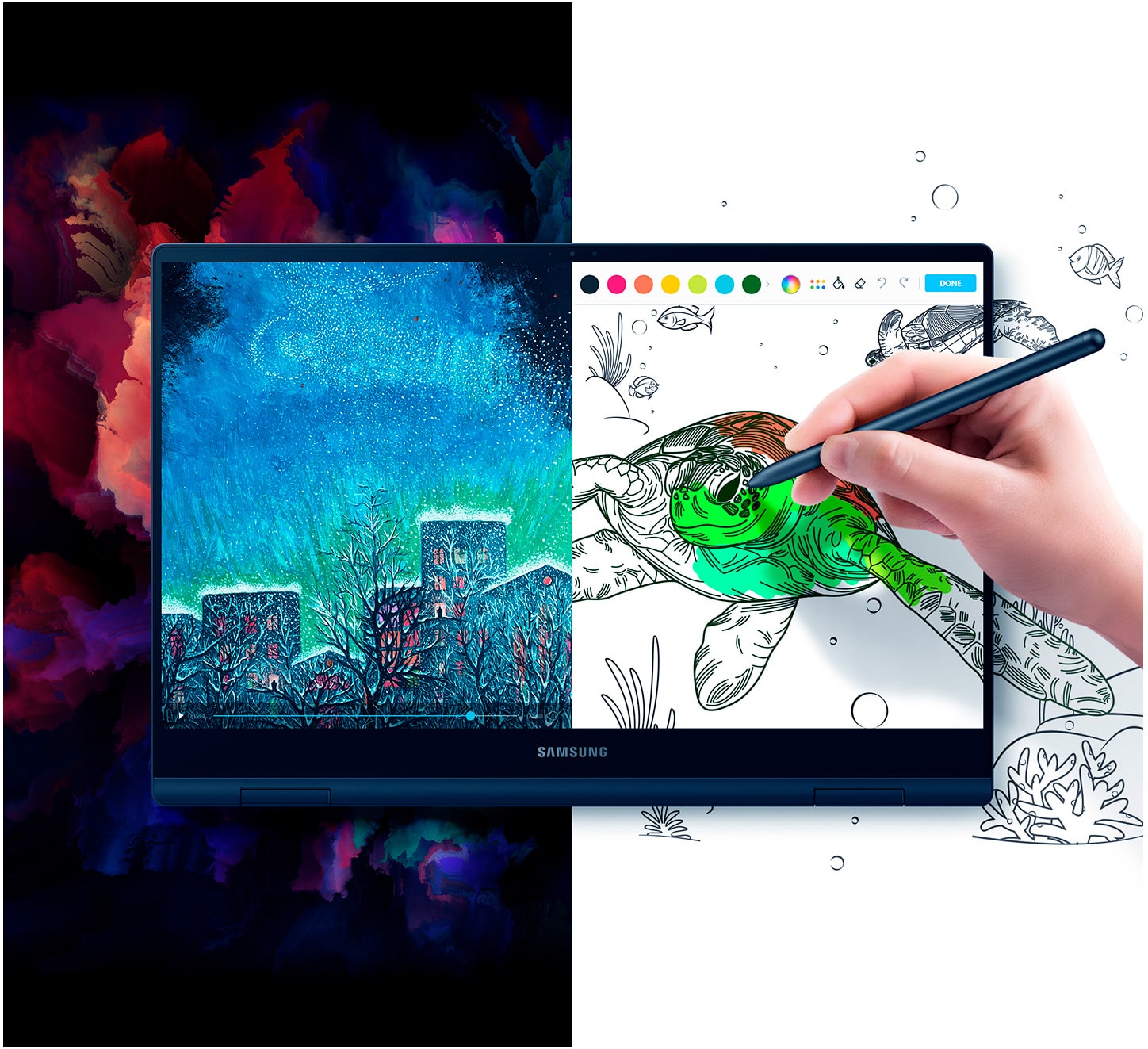 Rede Primetek - Samsung, Galaxy Book Pro 360. - Intel®️ Core™️ i7 - SSD  512Gb - 16Gb de Memória - Painel touch screen Além de um design slim para  proporcionar uma experiência